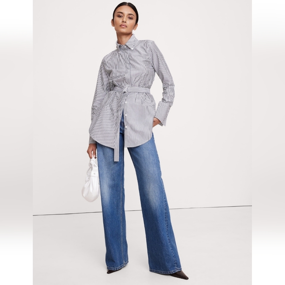 Banana Republic Tie Waist Button Down Tunic